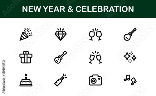 Politics Icon Set Featuring Government, Voting, Campaign, Election, and Public Service Elements in a Clean, Minimalist, SEO-Optimized Vector Style