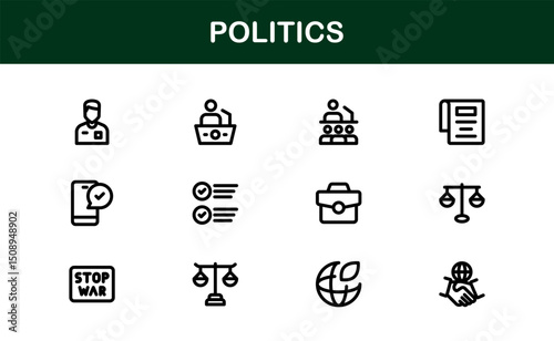 Factory Icon Set Representing Industry, Manufacturing, Machines, Production, and Automation Concepts in a Simple, Download-Ready Vector Format
