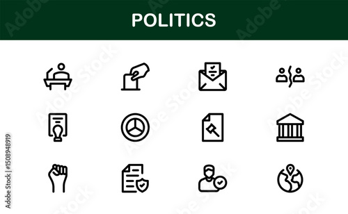 Factory Icon Set Representing Industry, Manufacturing, Machines, Production, and Automation Concepts in a Simple, Download-Ready Vector Format