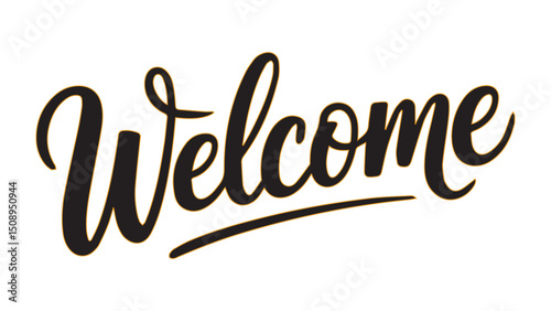 Elegant Welcome Sign Handwritten Script Typography Design for Banners and Websites