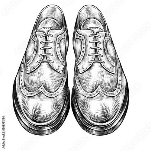 Groom's shoes hand drawn illustration⁠