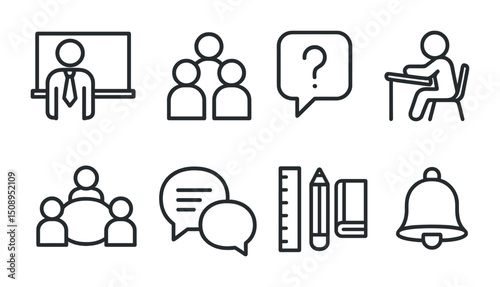 Education and learning icons for school and classroom design