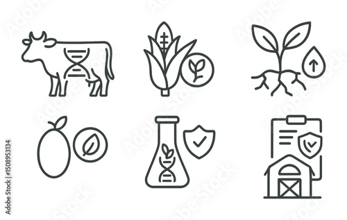Organic farming concepts and icons for eco-friendly agricultural design