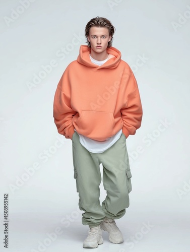 Teenage male model with a y...
