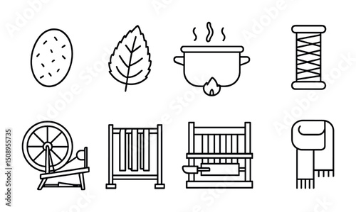 Handcrafting elements for cooking and weaving design projects