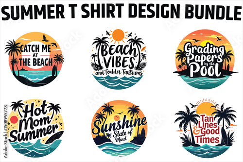 summer t-shirt design bundle