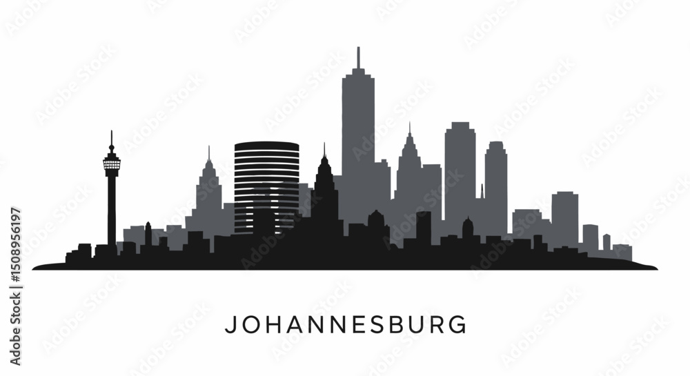 Obraz premium Johannesburg Skyline Cityscape Silhouette.