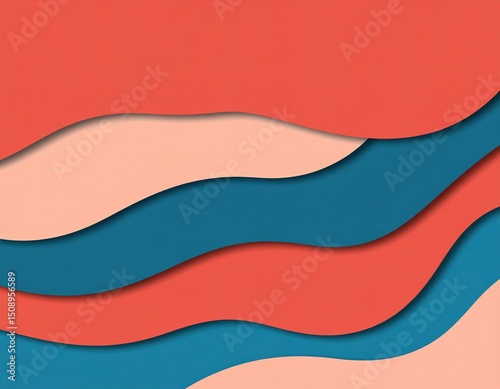 Colorful Papercut Layered Abstract Background, Fondo Abstracto de Capas Estilo Recorte de Papel, Custom AI Model