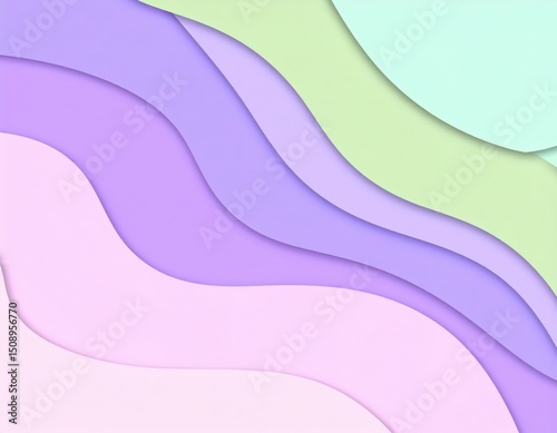 Colorful Papercut Layered Abstract Background, Fondo Abstracto de Capas Estilo Recorte de Papel, Custom AI Model