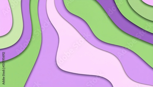 Colorful Papercut Layered Abstract Background, Fondo Abstracto de Capas Estilo Recorte de Papel, Custom AI Model