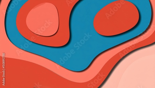 Colorful Papercut Layered Abstract Background, Fondo Abstracto de Capas Estilo Recorte de Papel, Custom AI Model