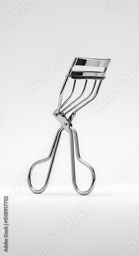 Chrome eyelash curler, angled view