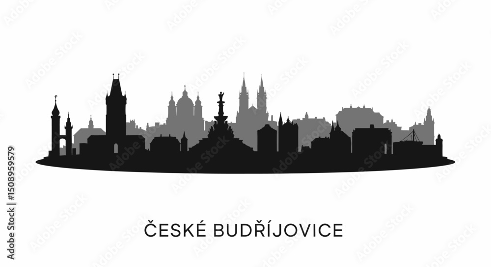 Fototapeta premium Ceske Budejovice Skyline Cityscape Czech Republic.