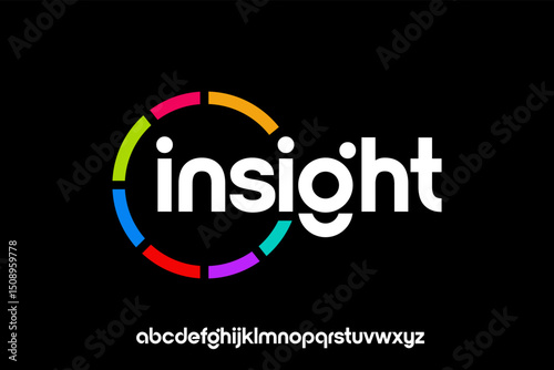 word of insight .  modern minimalist clean alphabet font. lowercase bold typography vector illustration design
