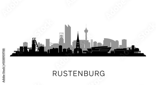 Rustenburg Skyline Cityscape Silhouette.