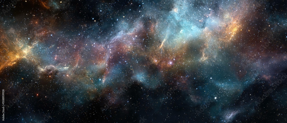 Fototapeta premium Cosmic Nebula A Vivid Celestial Tapestry
