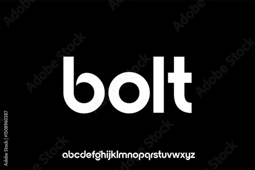 word of bolt .  modern minimalist clean alphabet font. lowercase bold typography vector illustration design