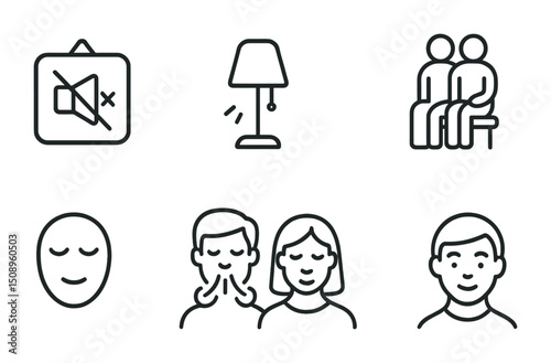 Communication and interaction concepts with icons for design