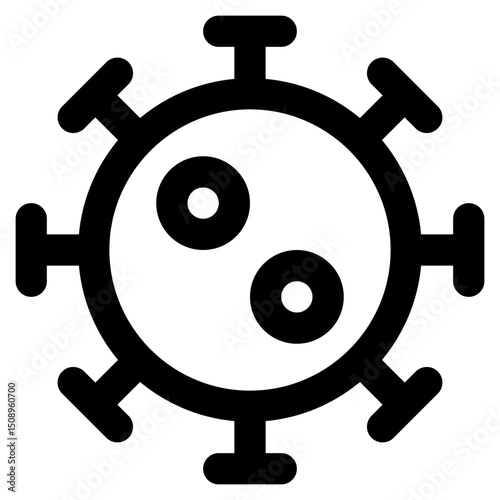 Virus danger icon with line and simple style