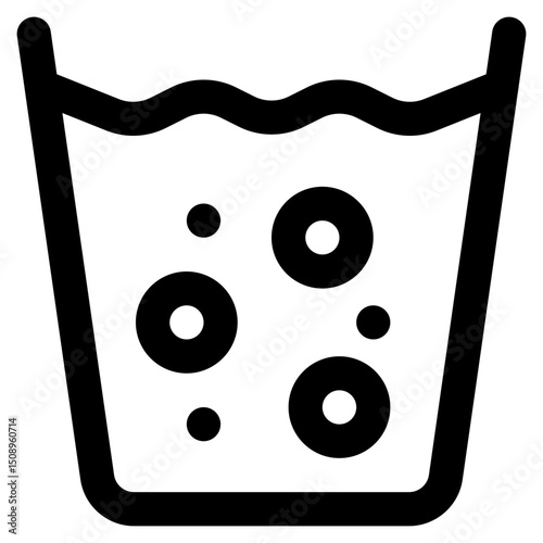 Water detergent icon with line and simple style