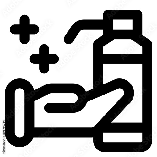 Wash hand icon with line and simple style