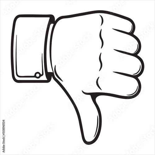 Dislike Icon – Thumbs Down Symbol for Feedback and UI Design