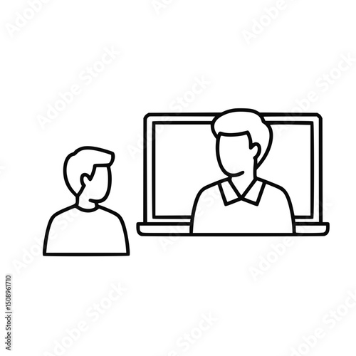 Online teacher instructing student, for e-learning platforms