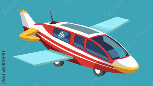 A highend air taxi that boasts advanced safety features for a worryfree and luxurious travel experience.. Vector illustration