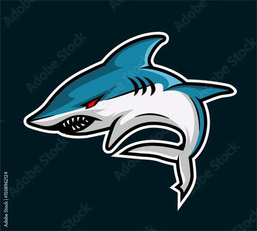 shark mascot logo design