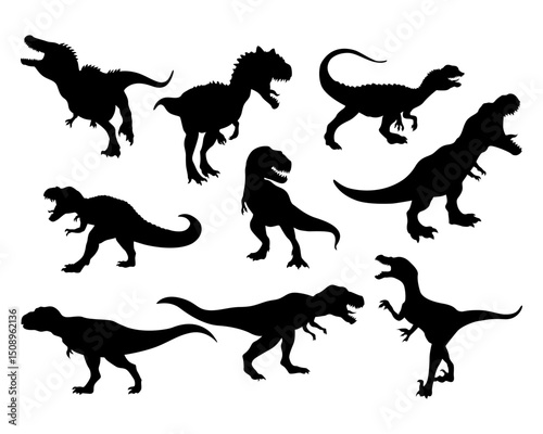 dinosaur t rex silhouettes set collection