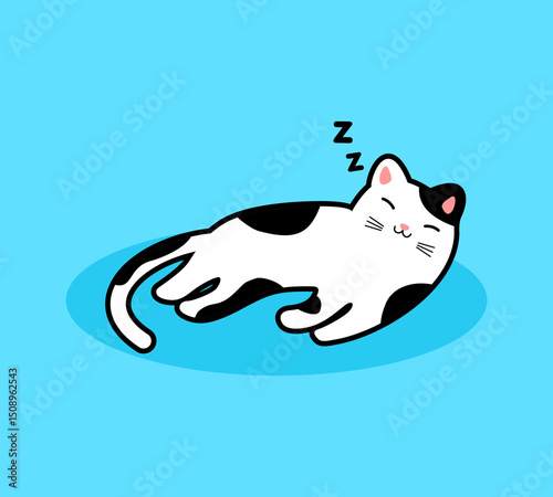 cute sleeping cat illustration