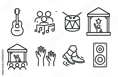 Musical performance and entertainment icons for event design