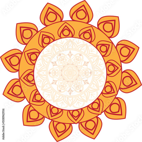 Pattern of flower carved on wood for decoration isolated on whit