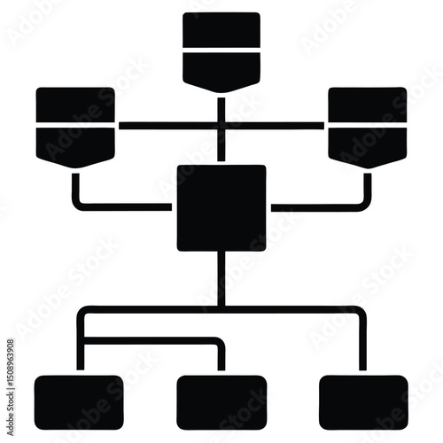 Data Analyst element isolated data pipeline flowchart on white background