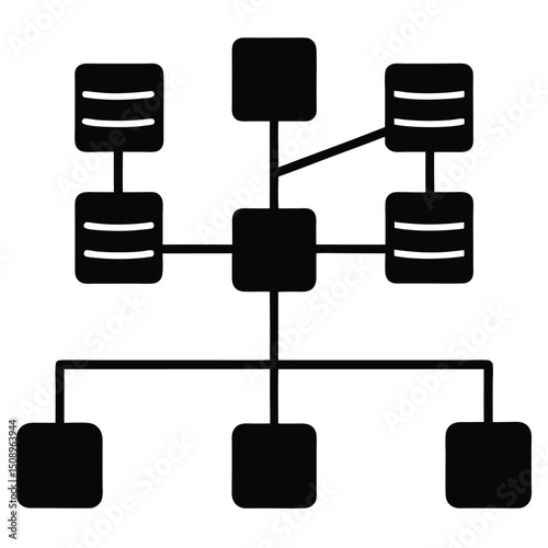 Data Analyst element isolated data pipeline flowchart on white background