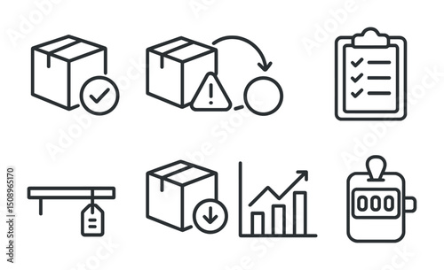 Shipping and logistics icons for e-commerce and inventory management