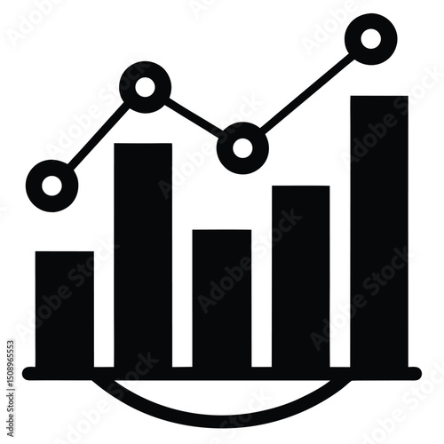 data analyst element isolated data trends chart on white background