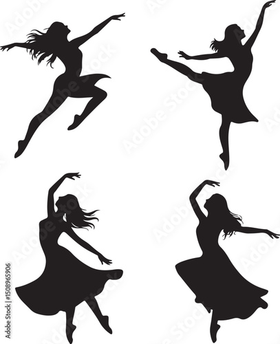 Silhouette of Dancer in a Dynamic Jumping Pose Vector

Elegant Female Dancer Performing a Dramatic Movement

Hip Hop Dancer in Powerful Motion Silhouette

Contemporary Dancer in Expressive Dance Pose 