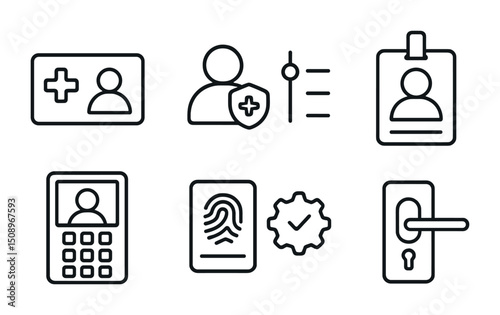 Identity verification and access control icons for security system design