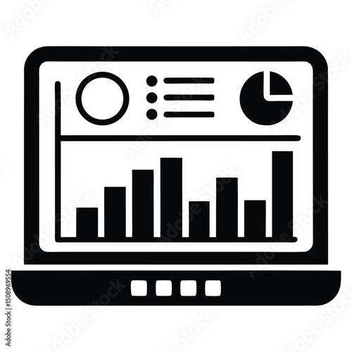 Data Analyst element isolated digital data dashboard on white background