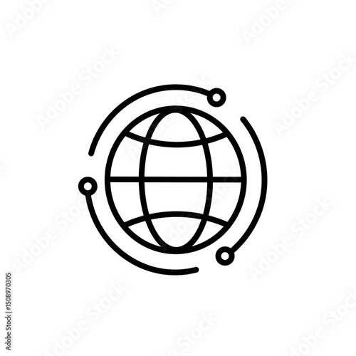 earth globe icon. Globe Presence Vector Logo. global icon isolated on white background.