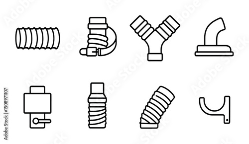 Plumbing pipe fittings collection for construction and home renovation projects