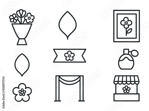 Floral design elements for greeting cards and decorations