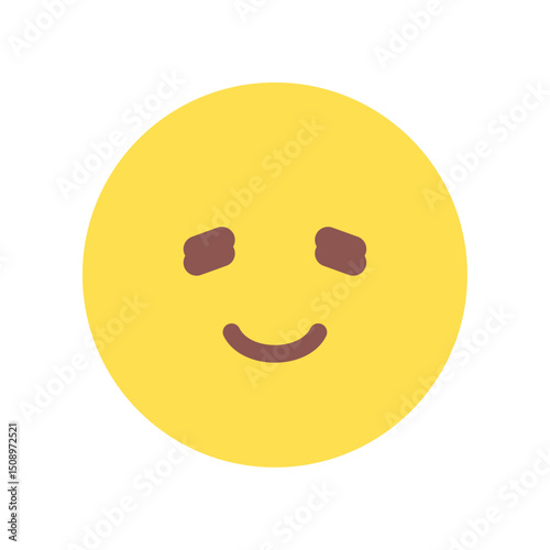 ほっこりした笑顔のゆるっとかわいい癒やし顔の絵文字 - しあわせ、癒しやリラックスのイメージ素材