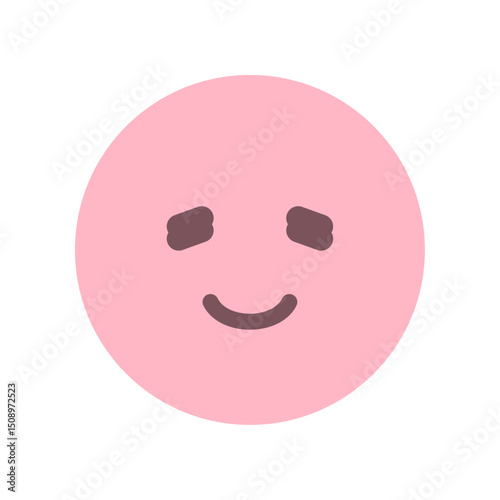 ほっこりした笑顔のかわいい癒やし顔の絵文字 - 推し活や幸せ、癒しやリラックスのイメージ素材