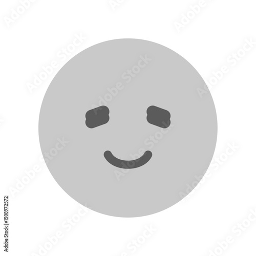 ほっこりした笑顔のゆるっとかわいい癒やし顔の絵文字 - しあわせ、癒しやリラックスのイメージ素材