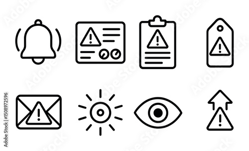 Alert and warning icons for notification and security design