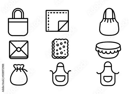 Kitchen utensils set with apron designs for culinary inspiration