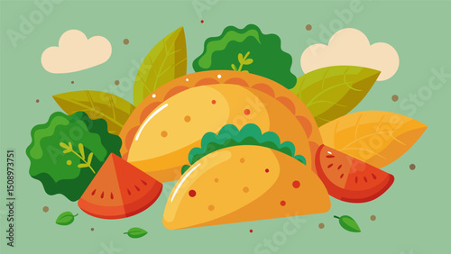 A delectable assortment of empanadas with fillings ranging from hearty ground beef and potato to delicate spinach and feta.. Vector illustration