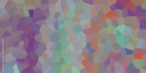 Geometric abstract background featuring a mosaic pattern of irregular polygon shapes in a harmonious arrangement of muted pastel colors